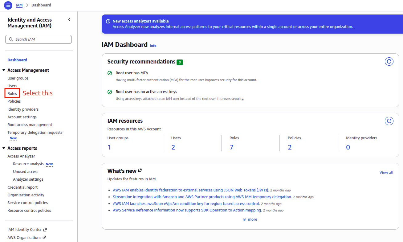 AWS IAM — select trusted entity type Another AWS Account
