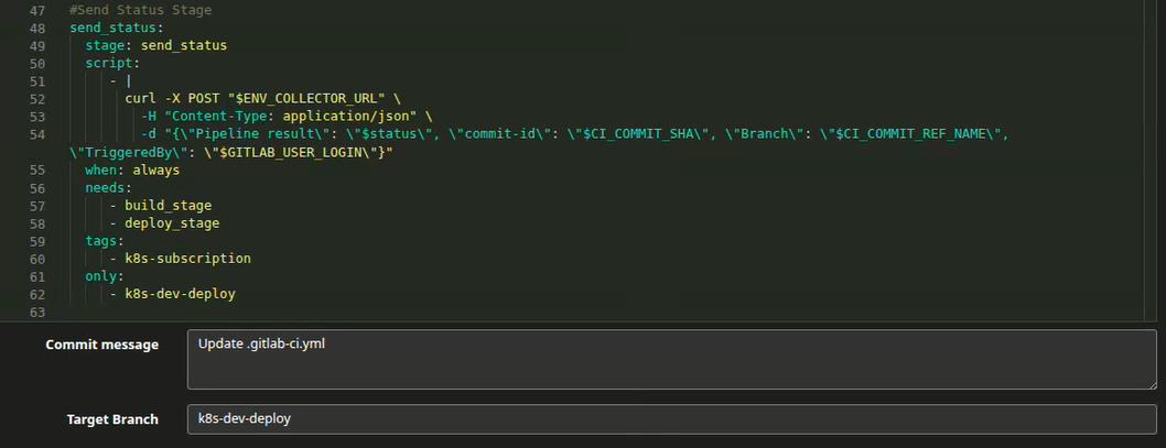 Add send_status stage to .gitlab-ci.yml